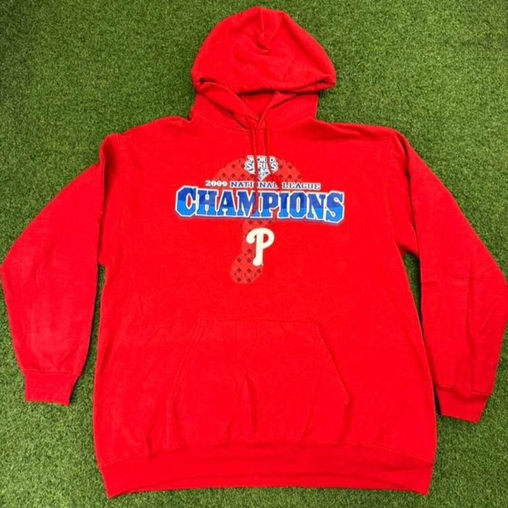 MLB Philadelphia Phillies 2009 World‎ Series Champions Hoodie Mens XL Red